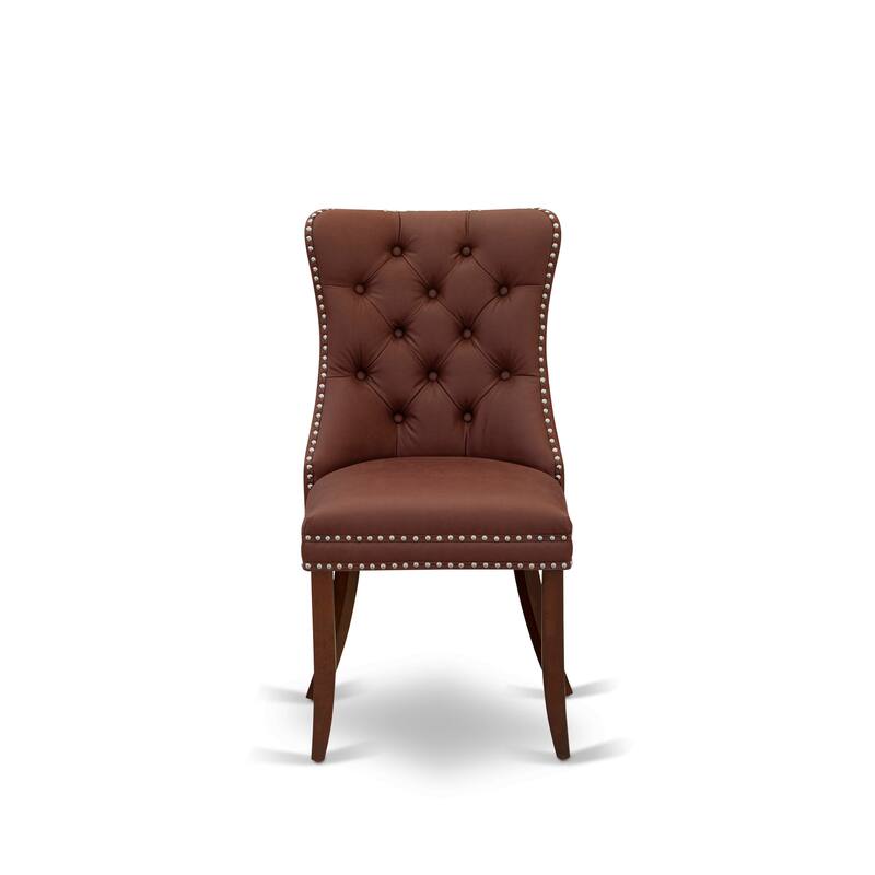 East West Furniture Dining Table Set Consists of a Rectangle Kitchen Table and Parson Chairs, Mahogany (Pieces Options)