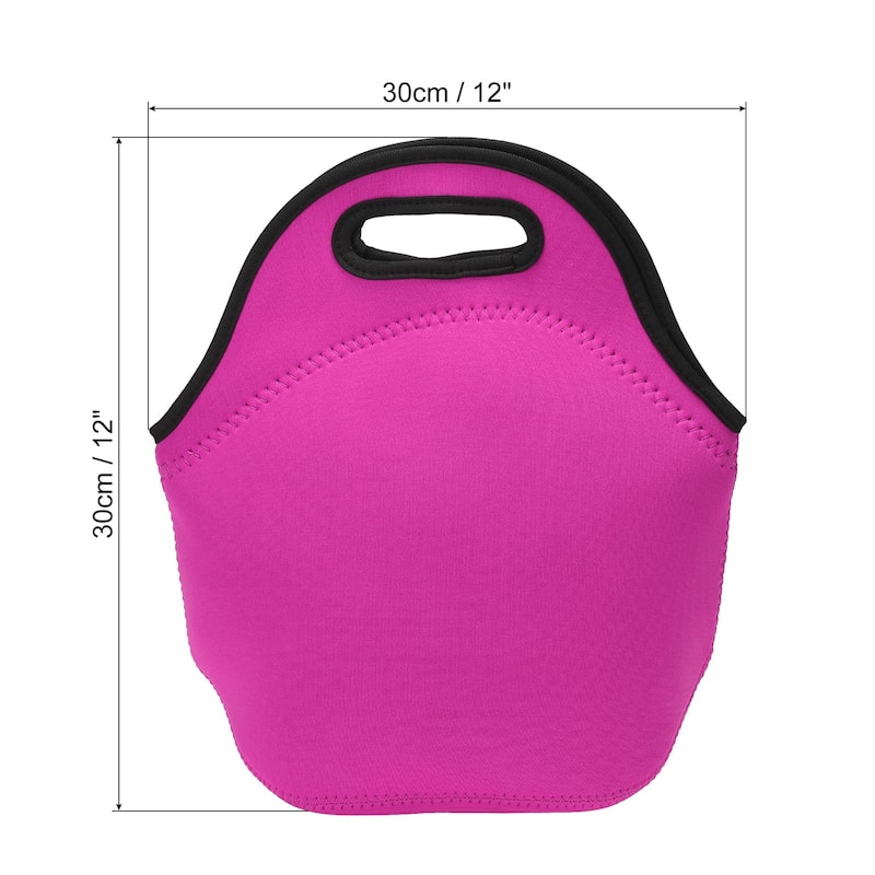 Insulated Lunch Bags, 12"x6"x12" Thermal Lunch Portable Containers Bag - Rose Red