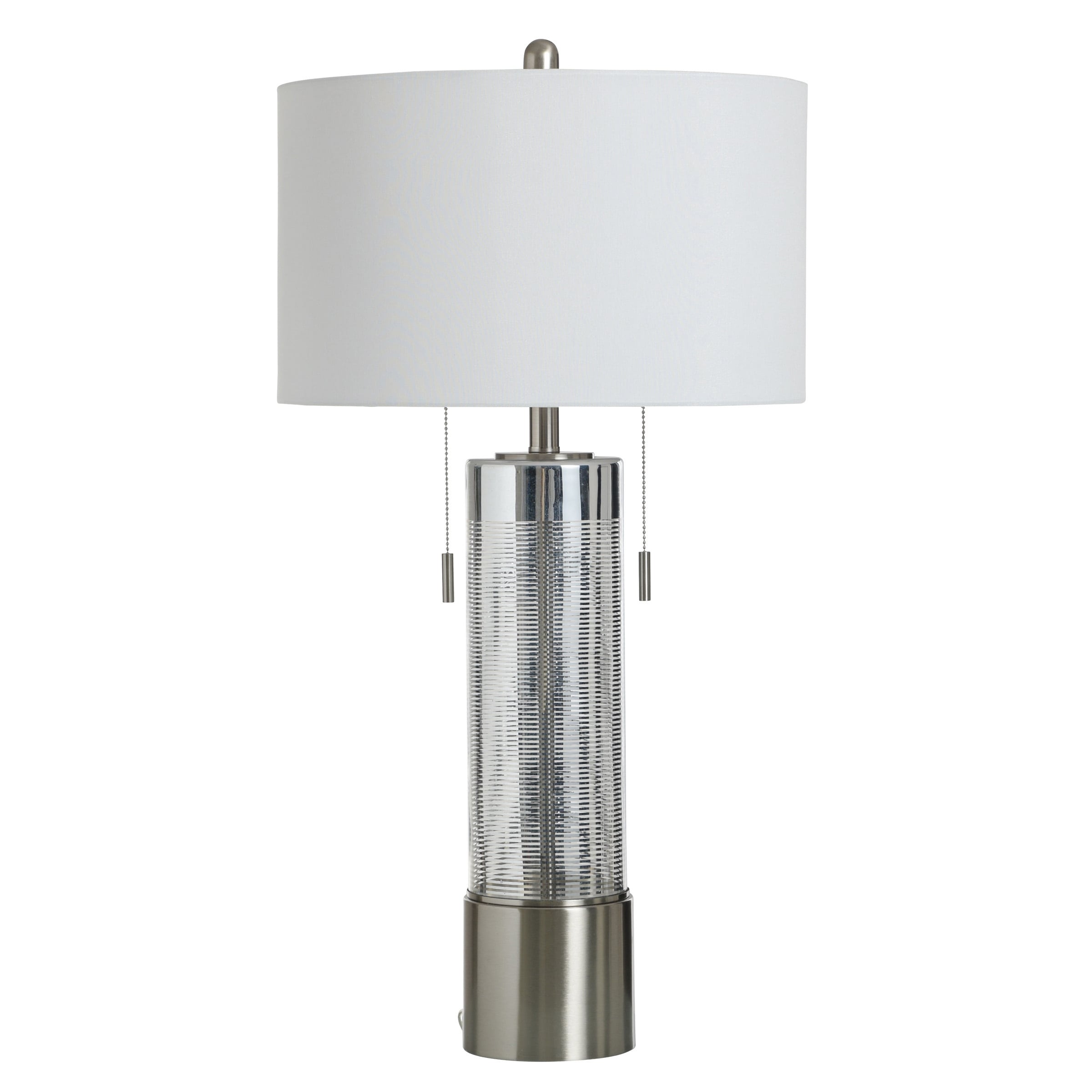 StyleCraft Glass Table Lamp - Morienval - White Shade