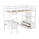 preview thumbnail 15 of 28, Twin Size Loft Bed with Built-in Desk with Two Drawers,Shelves,Multifunctional Loft Bed with Storage