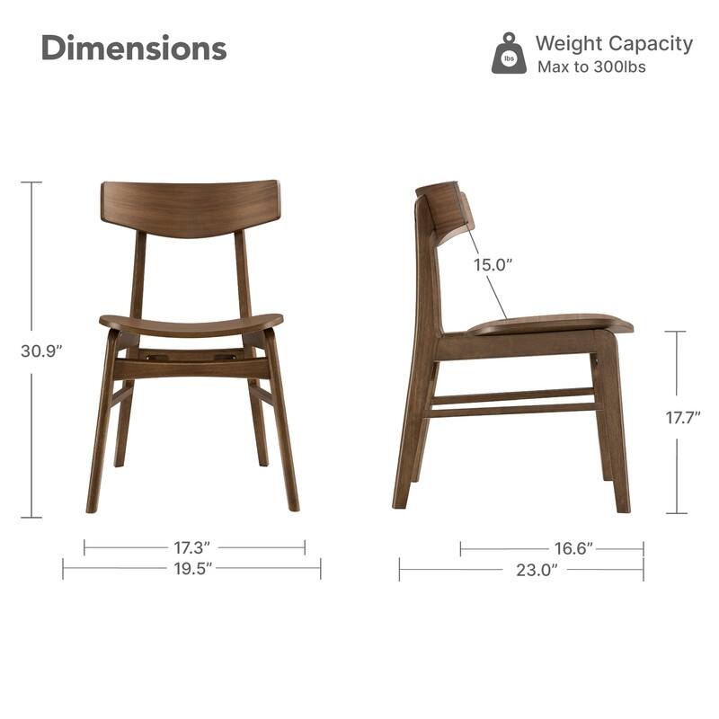 Spruce & Spring Modern Farmhouse Dining Chair with Ergonomic Bentwood Back