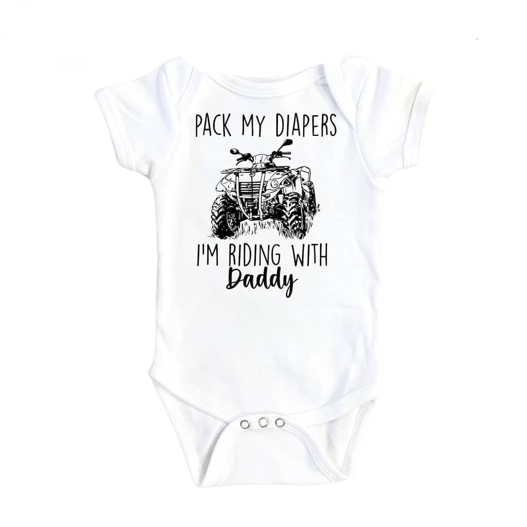 Atv Diapers - Baby Boy Girl Clothes Infant Bodysuit Funny Cute Newborn