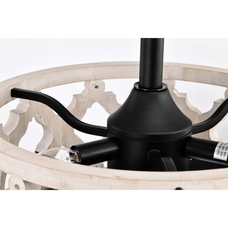 16 Inch Imitation Wood Grain Fandelier