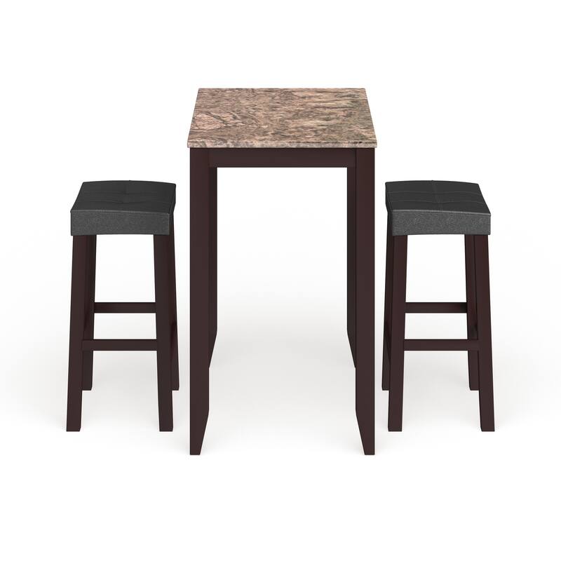 Copper Grove Bloodroot 3-piece Counter Height Table and Saddleback Stools