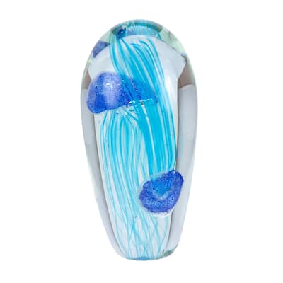 Double Blue Jellyfish Glass