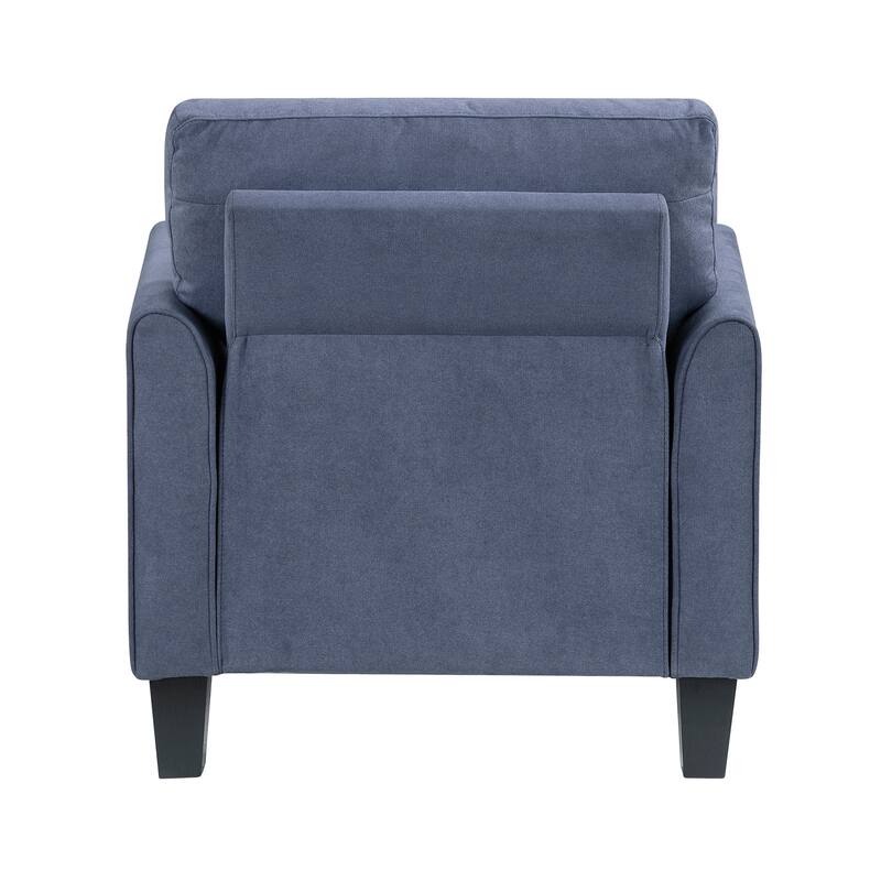 Felix 34" Textured Fabric Living Room Chair - Wood Finish Exposed Feet