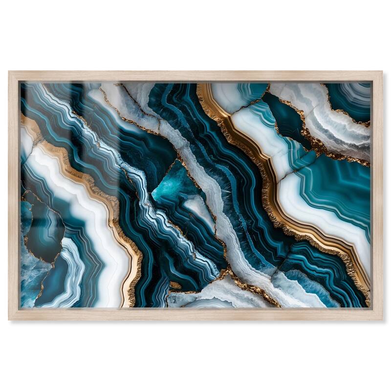 Teal Tides Treasure I Shadowbox by Art Remedy - Natural - 24" x 16"