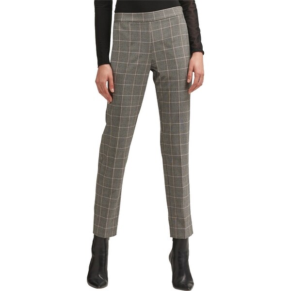 Dkny Womens Plaid Straight Leg Dress Pants. Opens flyout.