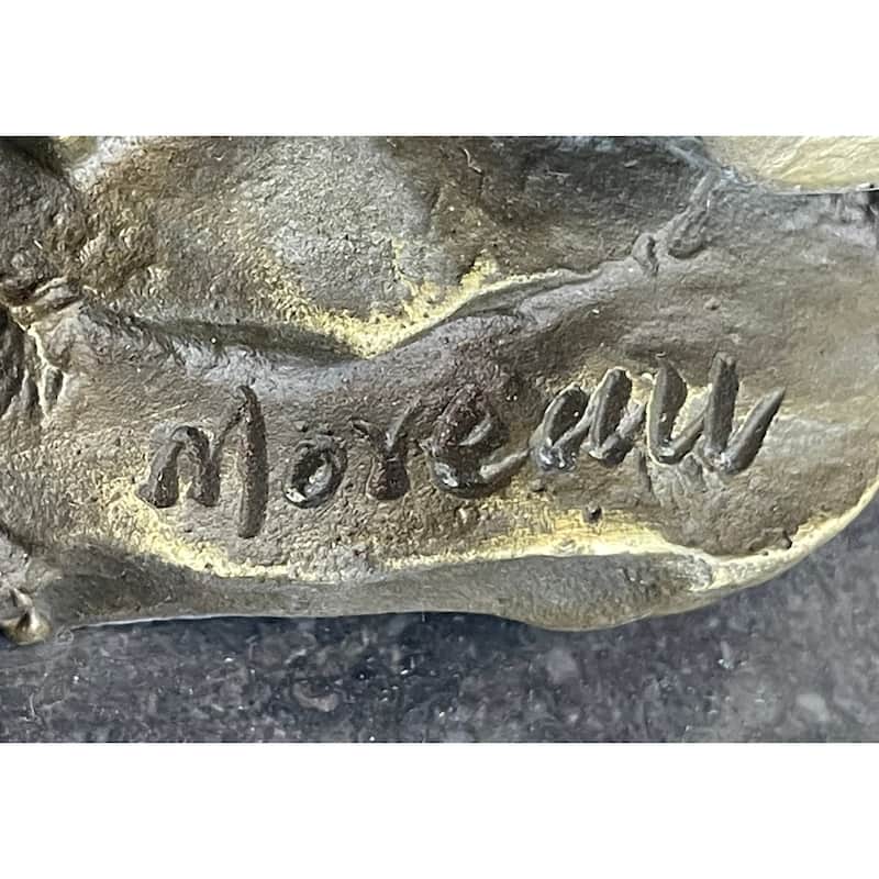 Cherub Child Angel Playing Violin Bronze Metal Statue Sculpture Memorial Decor Marble Base