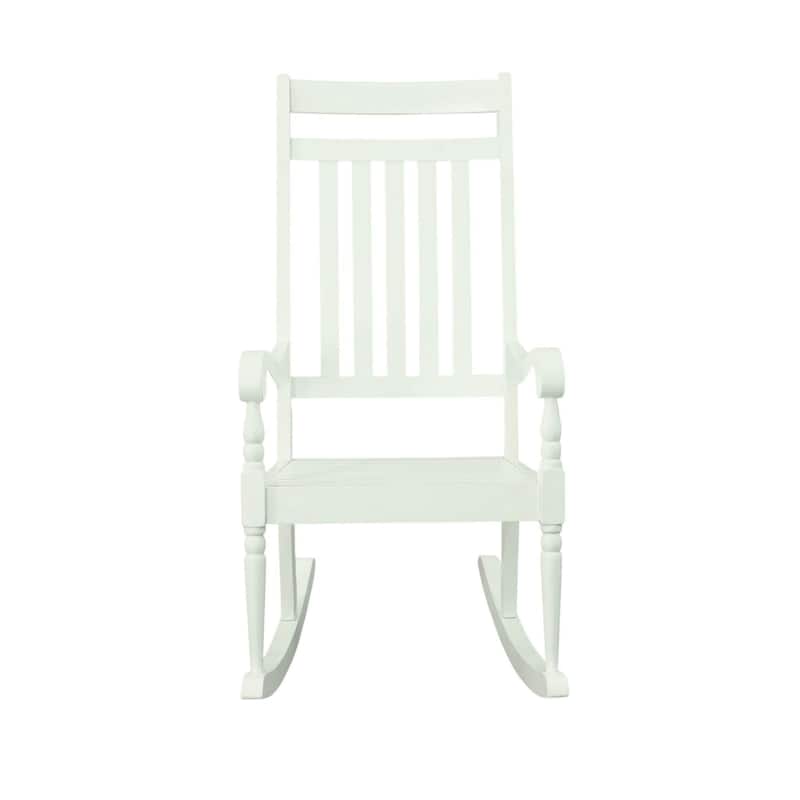 Wooden Outdoor Patio Slat Rocker Chair - 45" - White