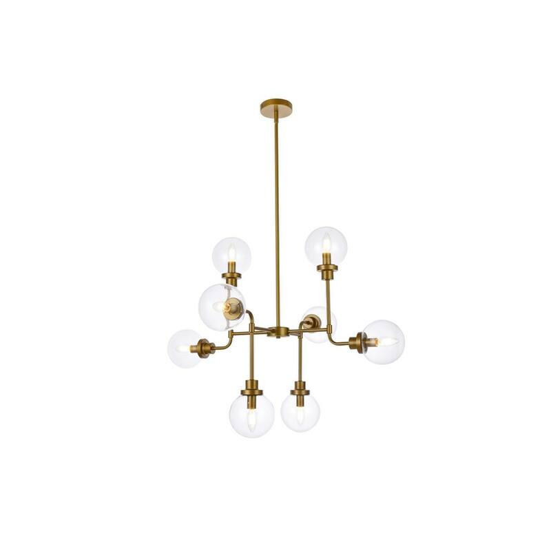 Hope 8 Light Pendant in with clear shade - 36 Inch