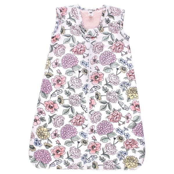 slide 1 of 1, Hudson Baby Girls Plush Faux Fur Sleeping Bag, Wearable Blanket, Vintage Blossom 0-6 Months - Vintage Blossom