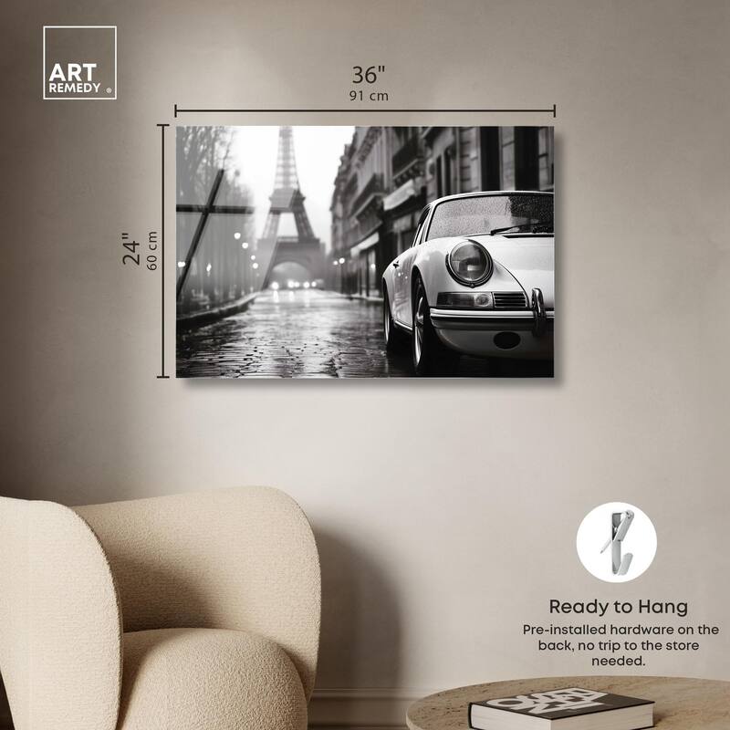 Rainy Day Paris Acrylic by Art Remedy, Ready to Hang