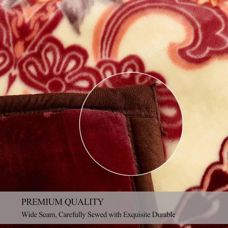 Korean-style 2-ply Printed Pattern Plush Mink Fleece Blanket