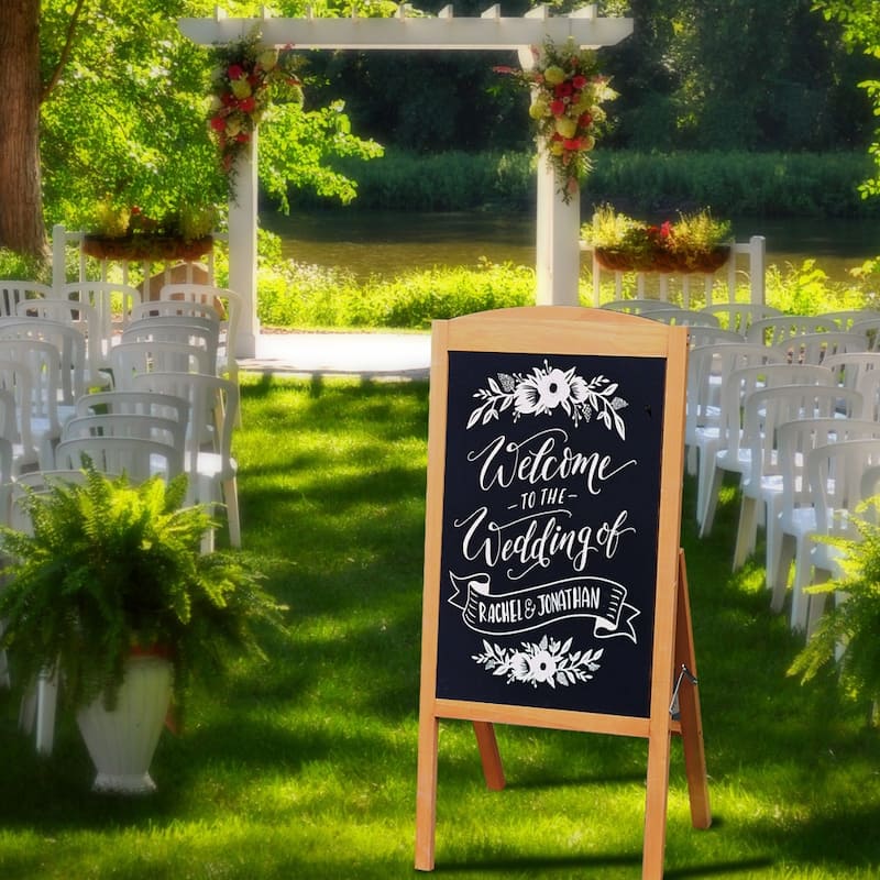 Chalkboard A Board Magnetic A Frame Blackboard Sandwich Board Wood - 35"W x 17" H