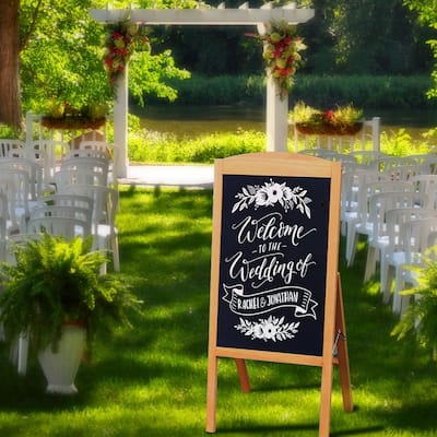 Chalkboard A Board Magnetic A Frame Blackboard Sandwich Board Wood - 35"W x 17" H