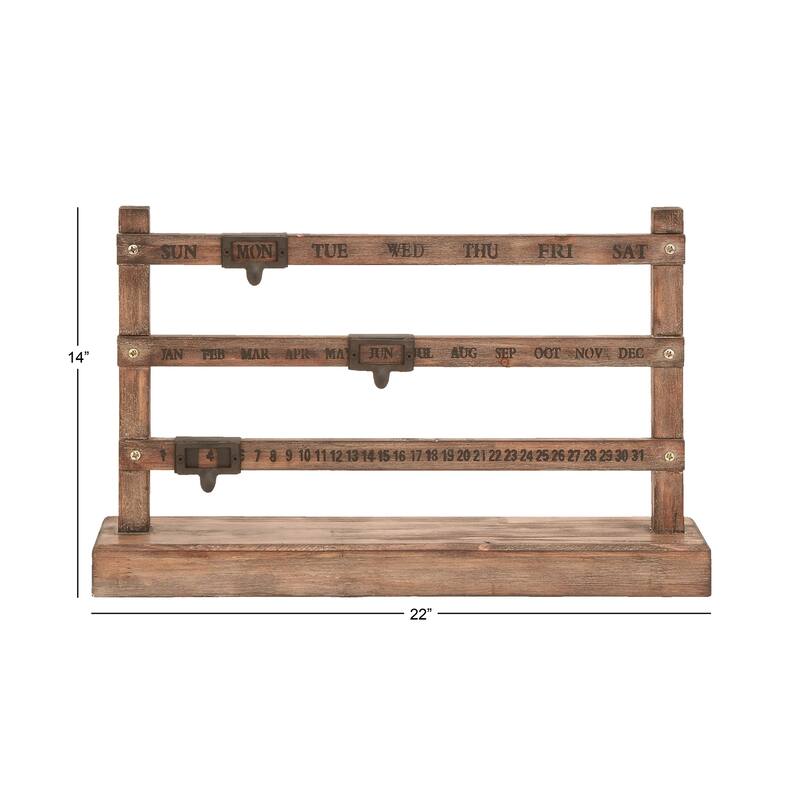 Wood Chef Sculpture with Calendar Markers - Brown - Roche River Decor - 4"W x 22"L x 14"H