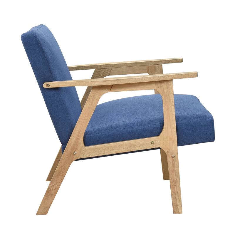 Dean 27" Textured Fabric Accent Chair - Solid Rubberwood Frame