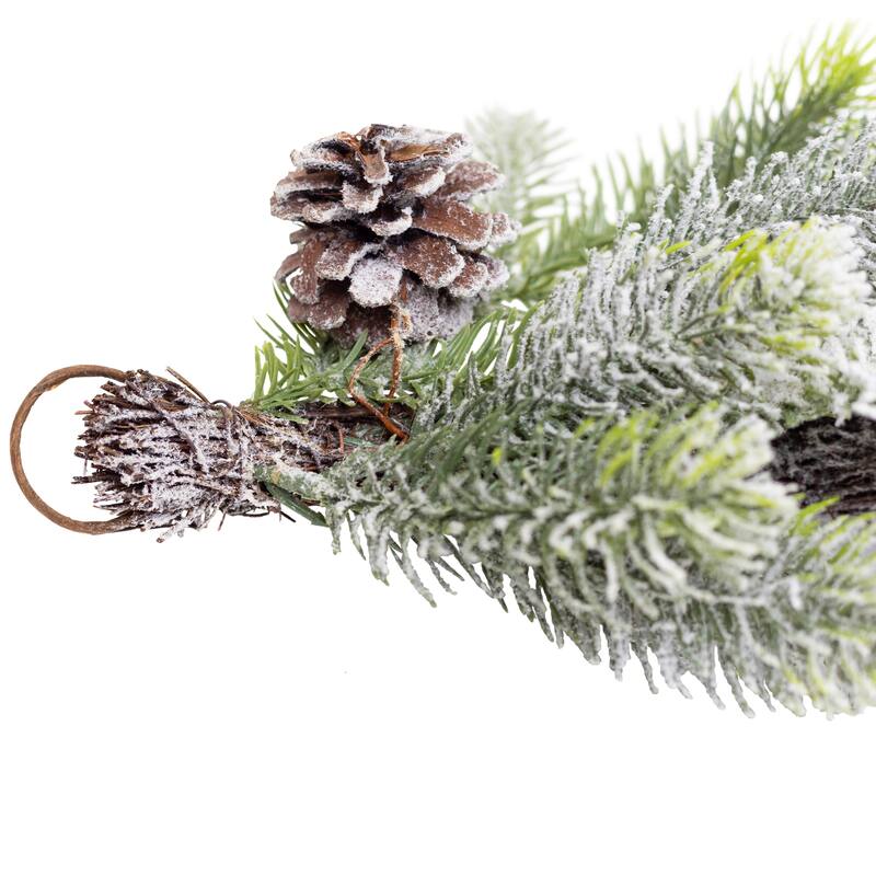 Flocked Pine and Pinecones Artificial Christmas Garland - 5.5' x 10" - Unlit