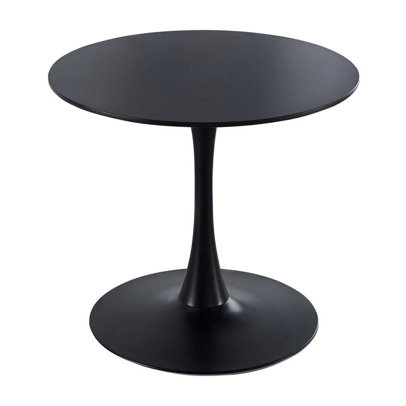 31.5"Black Tulip Table Mid-century Dining Table for 2-4 people With Round Mdf Table Top, Pedestal Dining Table - Black