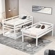 preview thumbnail 1 of 13, Triple Bunk Bed Twin Size Floor Bed with Storage Staircase White - Twin