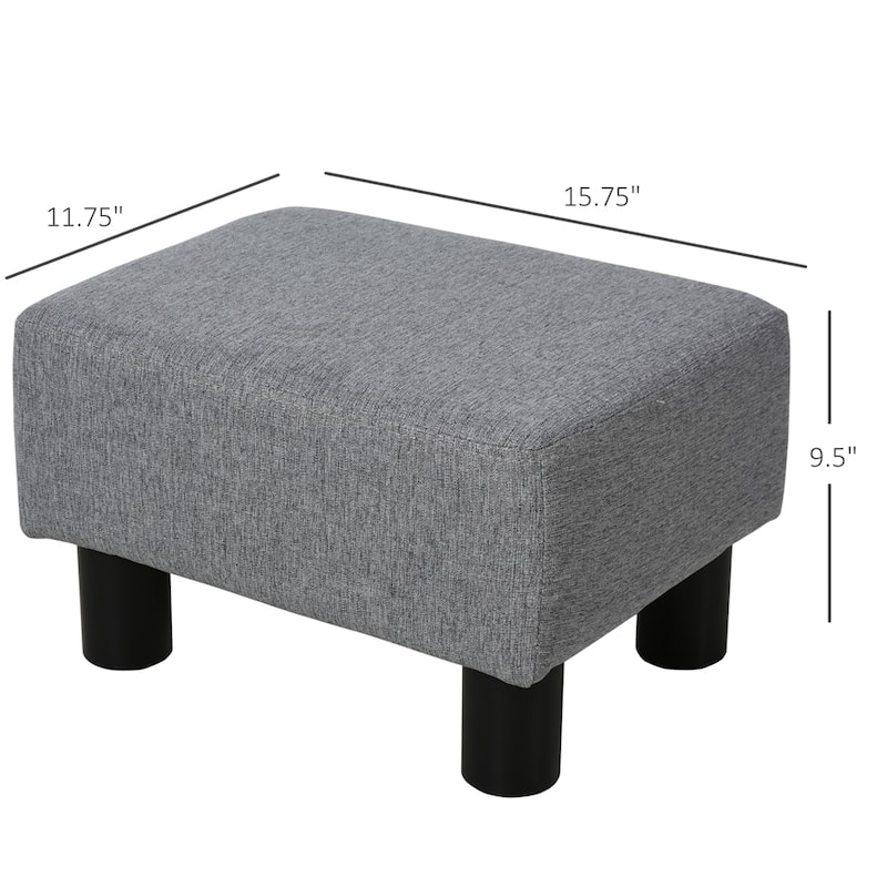 Ottoman Foot Rest,Foot Stool with Linen Fabric Upholstery,Cube Ottoman
