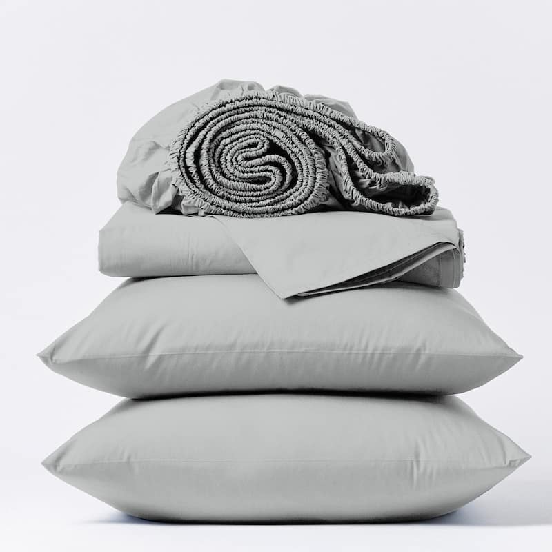 Purity Home 400TC 100% Cotton Long Staple Ultra-soft Percale Sheet Set - Light Grey - King
