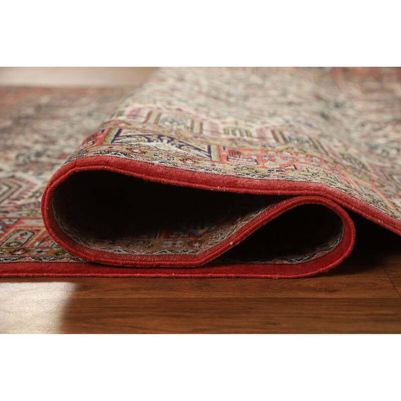 Hand Knotted Oriental Kork Wool Carpet Traditional Floral Beige & Ivories Qum Area Rug - 7' 2'' X 4' 9''