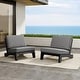 preview thumbnail 26 of 136, Outdoor Teak Wood Waterproof Armless Chair Loveseat with Cushions