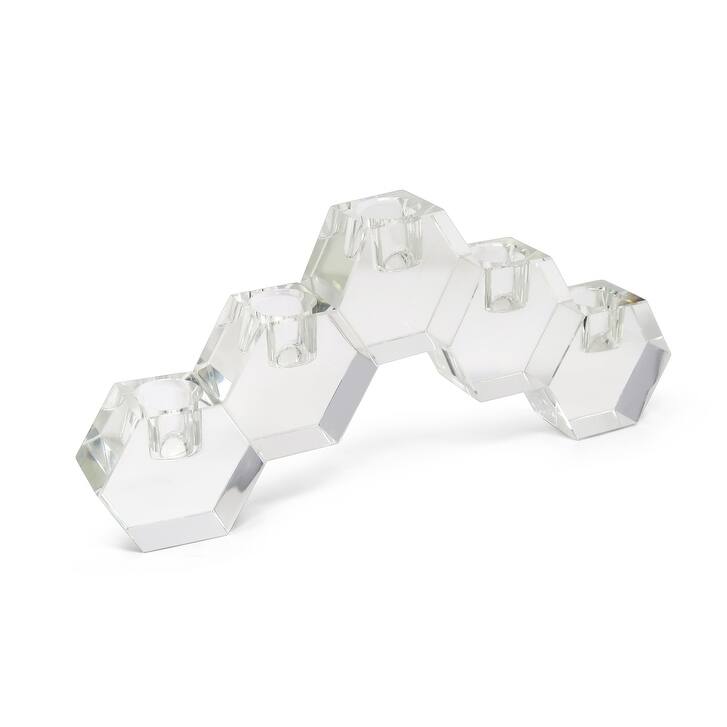 5 Crystal Hexagon Cluster Candle Holder