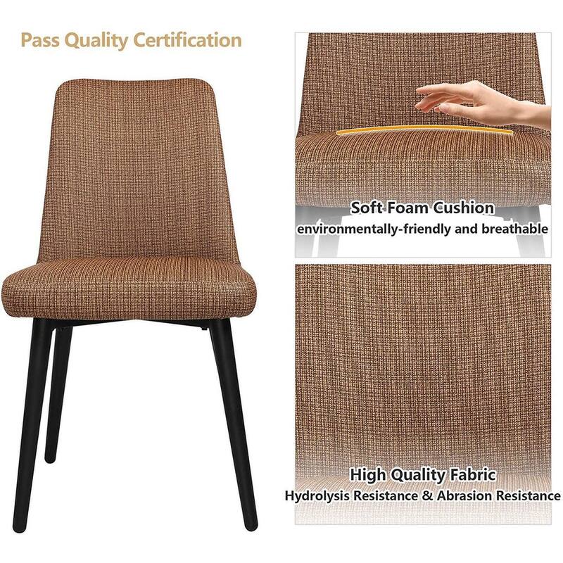 Set of 2 Upholstered Accent Chairs with Sturdy Metal Frame for Home - 18'' (L) x 18'' (W) x 33'' (H)