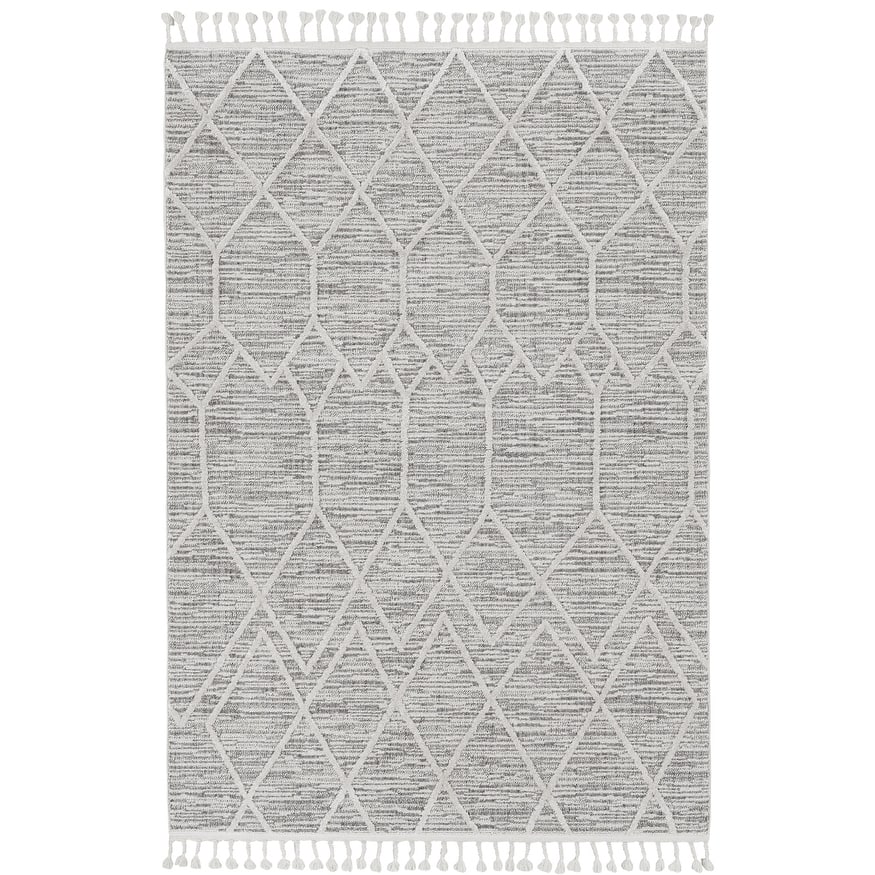 The Gray Barn Courtenay Textured Abstract Boho Rug with Fringe