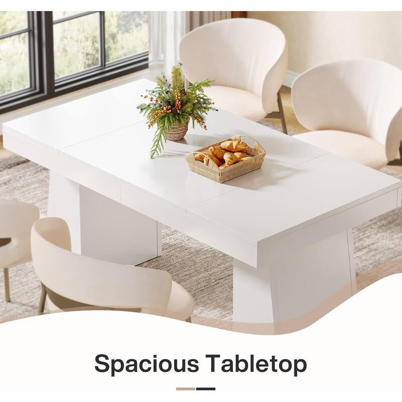 55 Inches Rectangular Dining Room Table, Brown