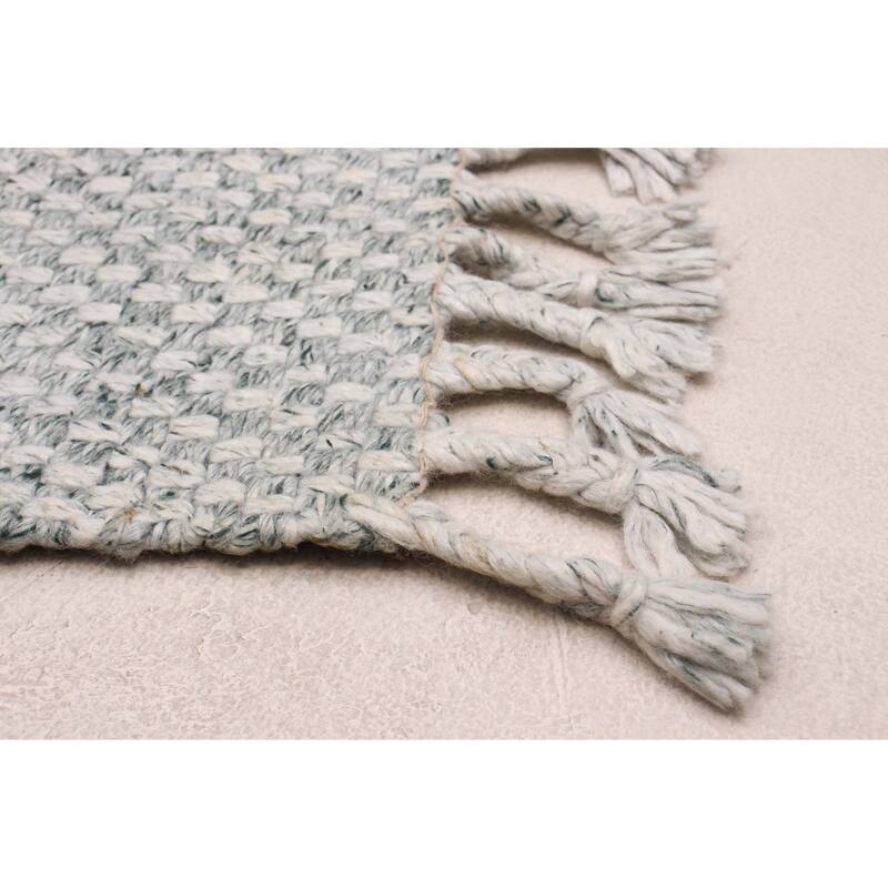 ECARPETGALLERY Braid weave Sienna Grey Wool Rug - 4'2 x 6'0