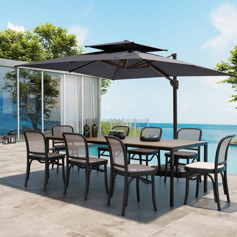 VredHom 9 FT x 12 FT Outdoor Patio Dual Top Cantilever Umbrella