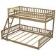 preview thumbnail 8 of 26, Twin XL over Queen Bunk Bed with Ladder and Guardrails,Two Separate Platform Beds