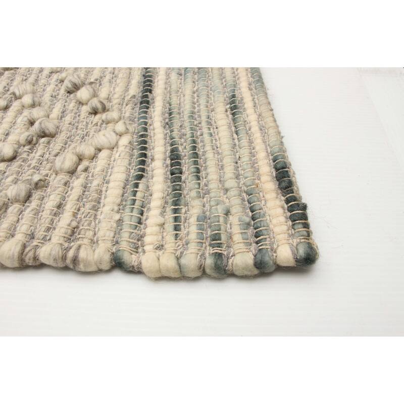 ECARPETGALLERY Braid weave Sienna Khaki Wool Rug - 6'2 x 9'2