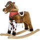 preview thumbnail 10 of 38, Toddler Rocking Horse with Authentic Sounds, Plush Velvet Fabric, Saddle, and Stirrup for Kids 3-8 Years