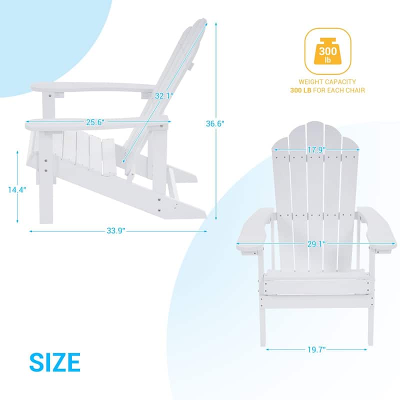 BONOSUKI Patio Adirondack Chairs Weather-resistant(Set of 2)