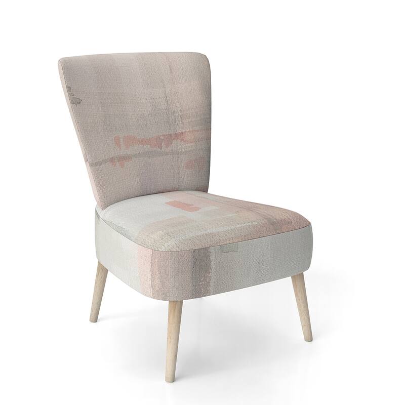 Designart "Intersect II Grey" Upholstered Pink Modern Accent Chair - Arm Chair - Side Chair
