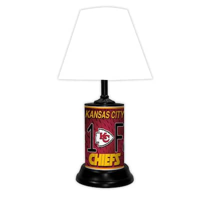 NFL 18-inch Desk/Table Lamp with Shade, #1 Fan with Team Logo, Kansas City Chiefs - 18x10x10