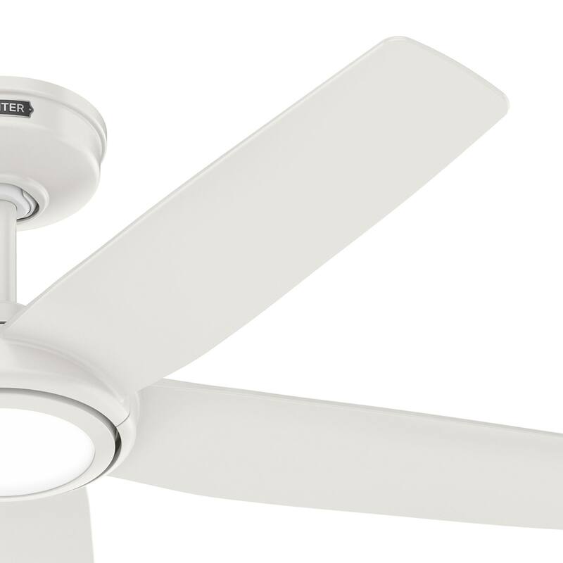 Hunter Zentech Wi-Fi ENERGY STAR Damp Rated Ceiling Fan w/ LED Light and Handheld Remote - Modern & Contemporary - SMART FAN!