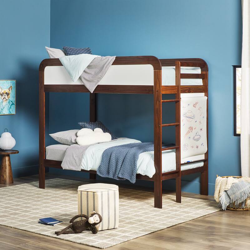 Walker Edison Twin over Twin Bunk Bed with Ladder