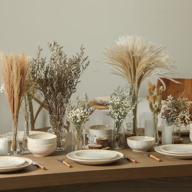 Stone Lain Riley Stoneware Dinnerware Set with Reactive Glaze
