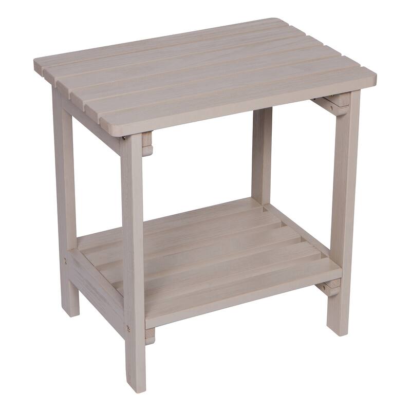 Laguna Adirondack Weather-Resistant 19.75" Wood 2 Tier Side Table by Porch & Den