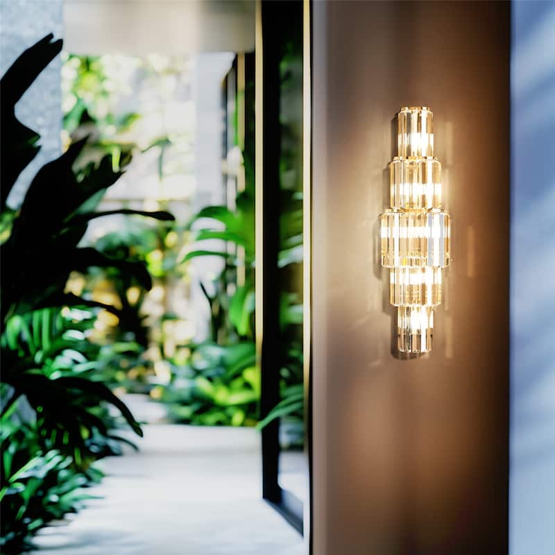 Modern Wall Sconce Contemporary Crystal Gold Bathroom Light Fixtures