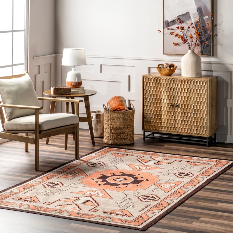 Nuloom Calliope SpinClean Bohemian Machine Washable Area Rug - 4' x 6' - Grey - Rectangle