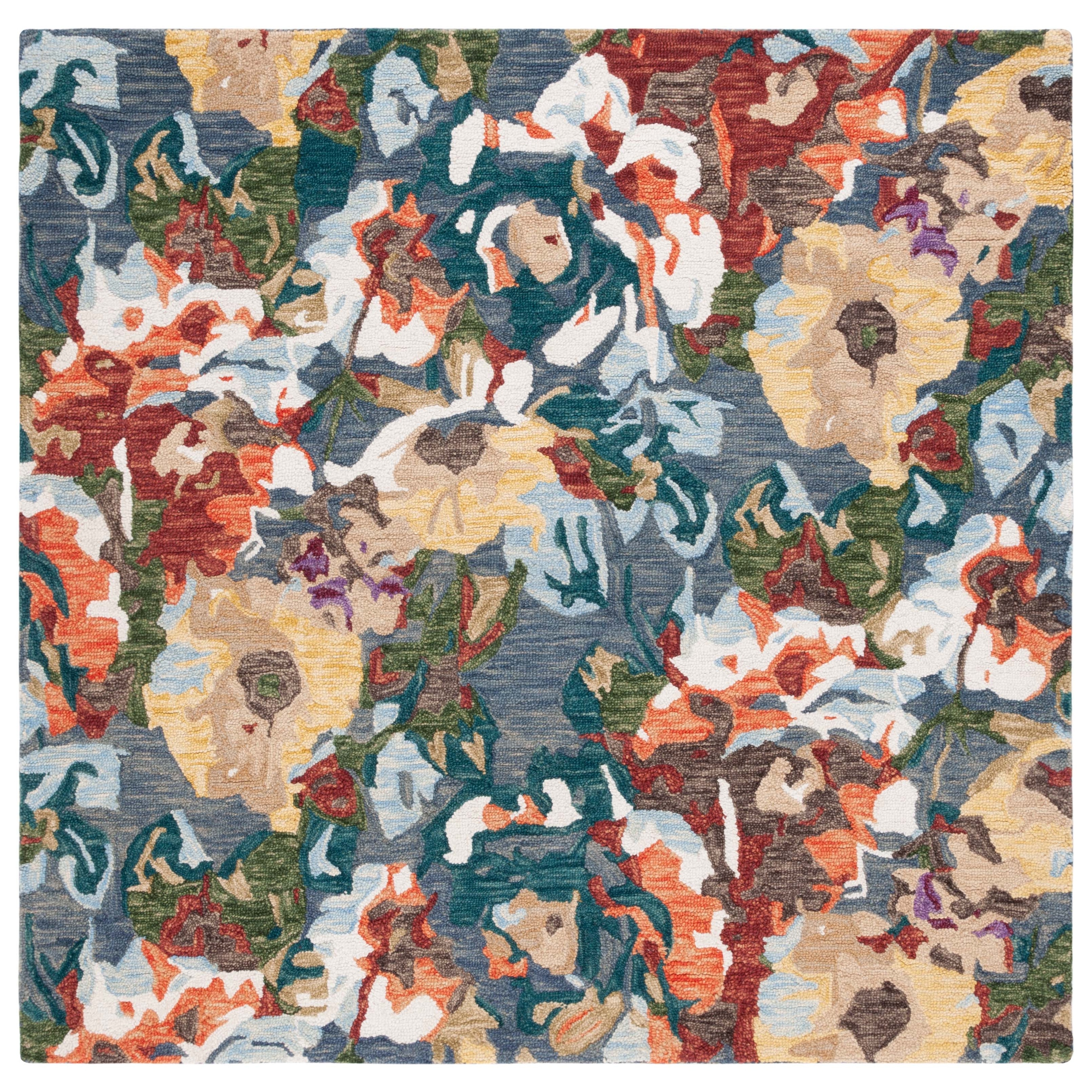 SAFAVIEH Handmade Blossom Lazara French Country Floral Wool Rug