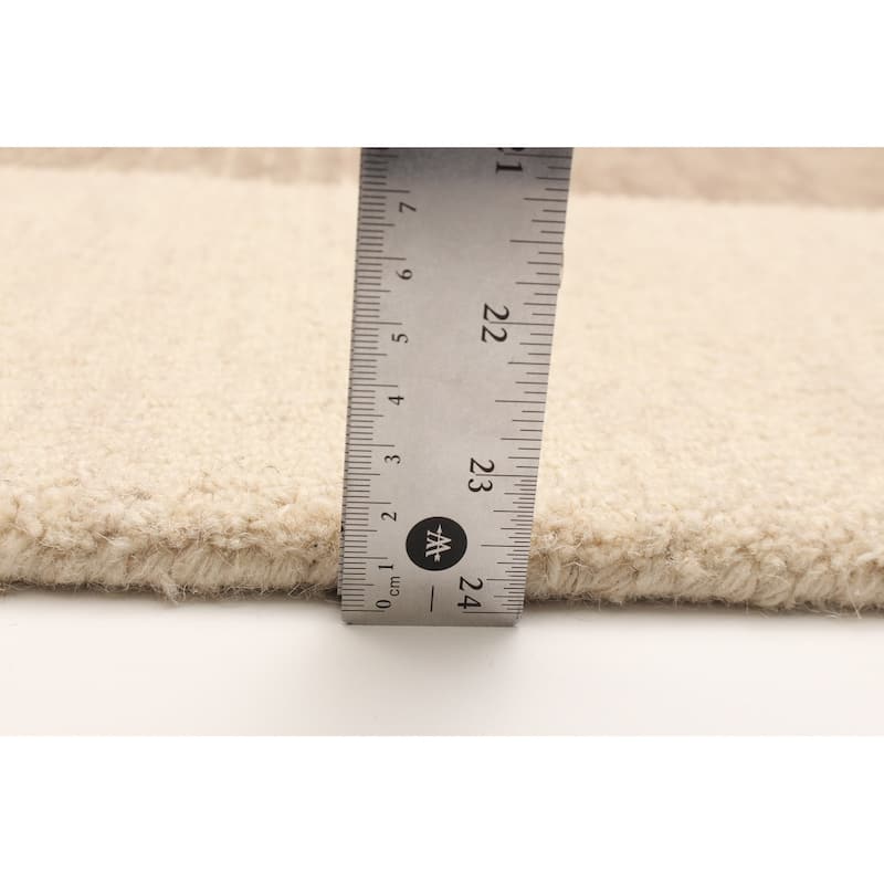 ECARPETGALLERY Hand Tufted Timeless Cream Wool Rug - 5'1 x 7'7