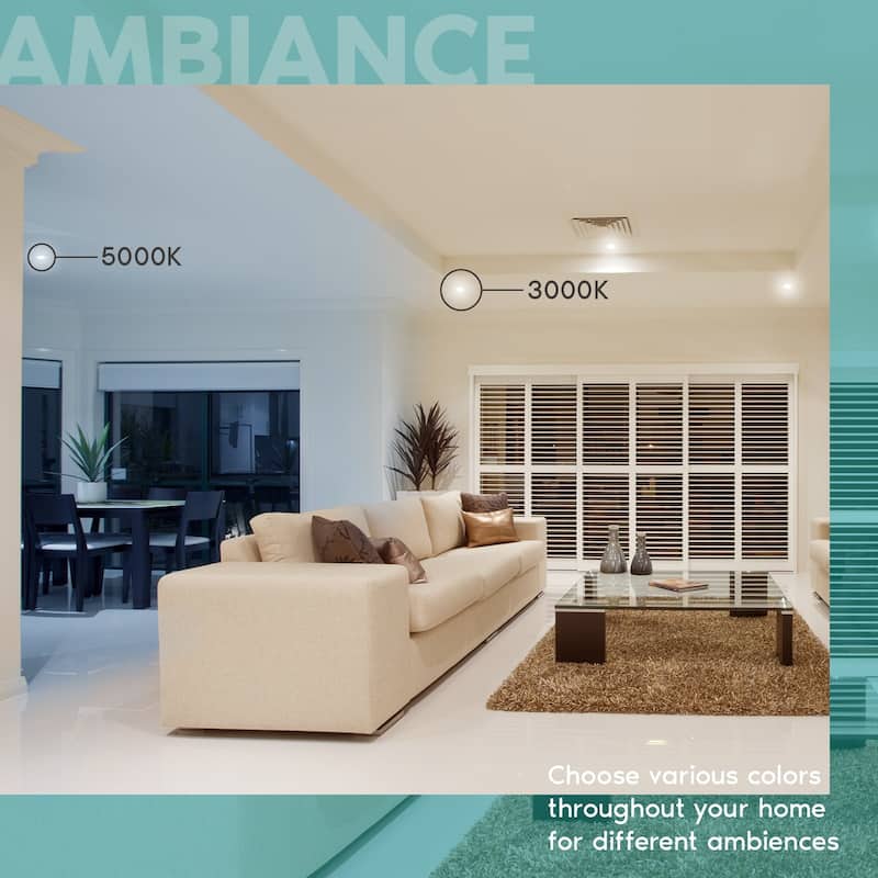 Luxrite 16 Pack 3" Ultra Thin LED Recessed Light J-Box 6W 5 Color Options Dimmable 400 Lumens Baffle IC Rated